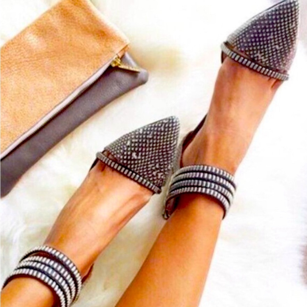 L.A.M.B snakeskin black, white and dark grey print stillettos.  4.5 inch heel.
